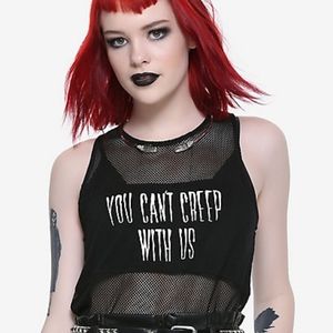 You Can't Creep With Us Mesh Tank Top